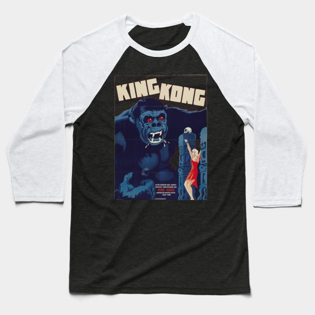 King Kong retro Baseball T-Shirt by The Hitman Jake Capone